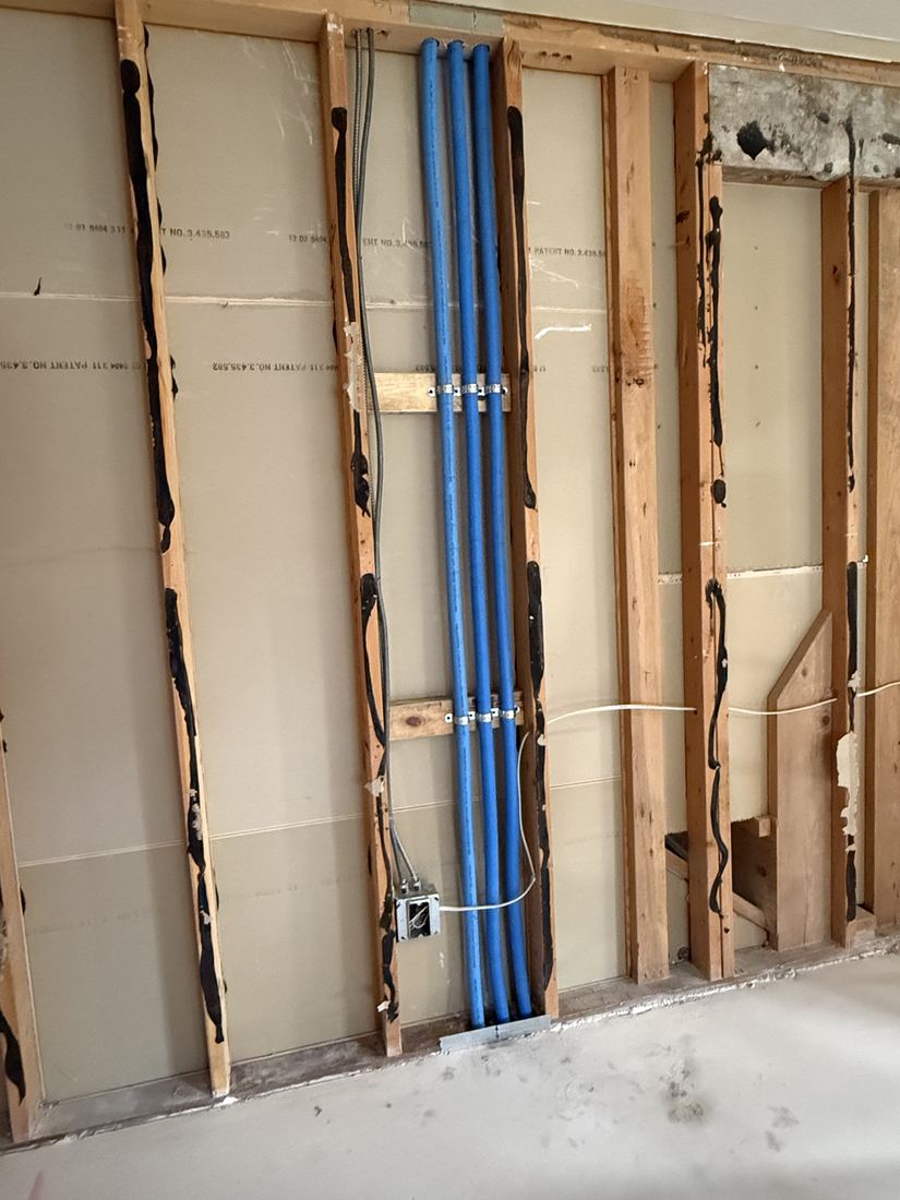 In-wall conduit installed during new construction low-voltage pre-wire in Sioux Falls
