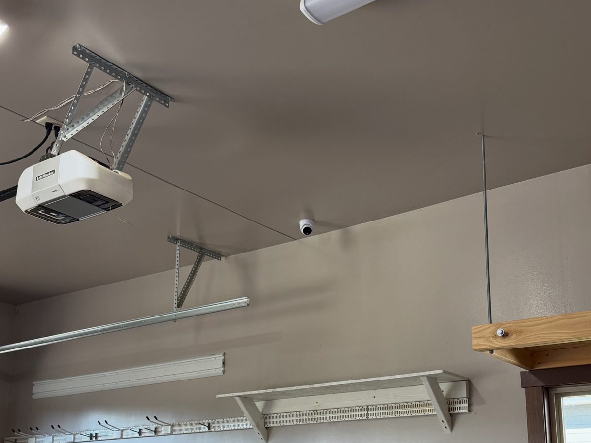 Camera mounted on the ceiling inside a garage in Sioux Falls, SD