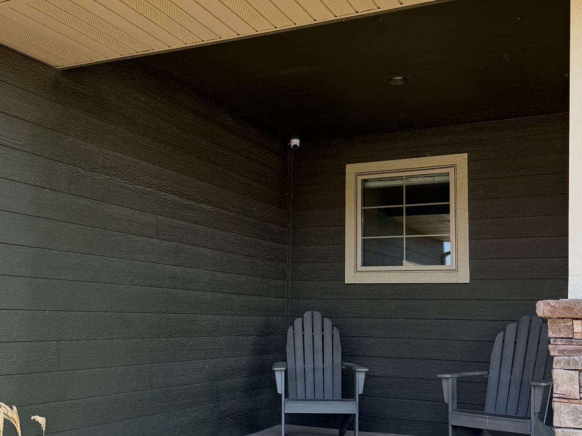 Security camera covering a front porch in Sioux Falls, SD