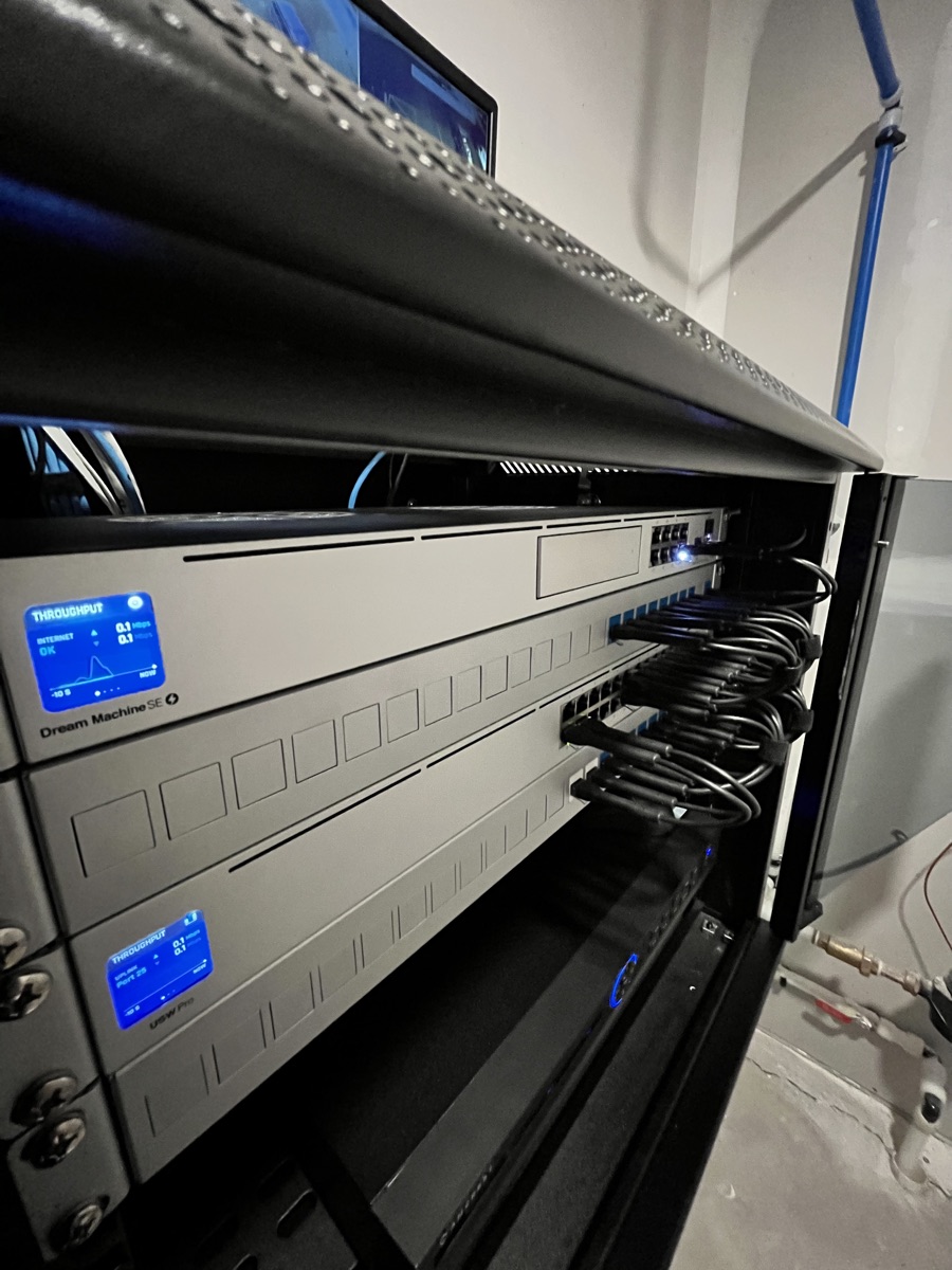 Ubiquiti network rack installation
